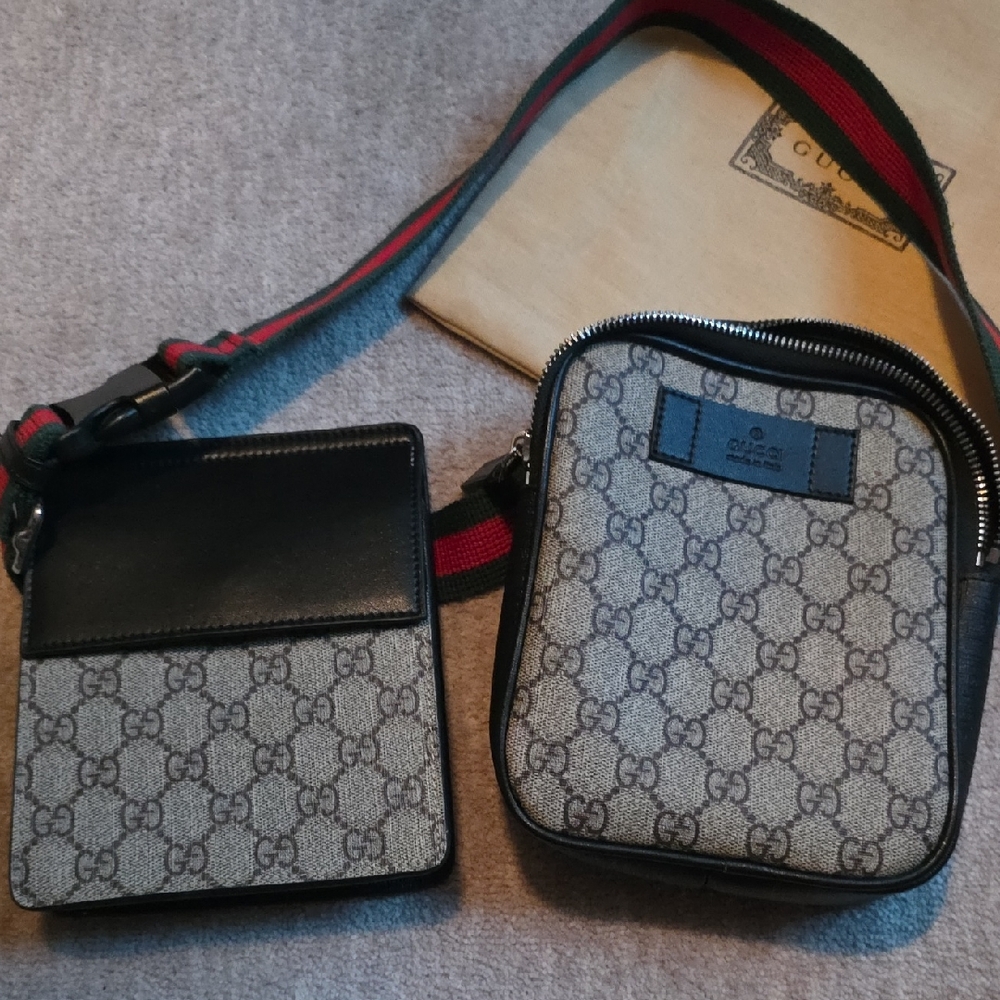 Black and Gray Crossbody/ Fanny Pack, Waist Bag